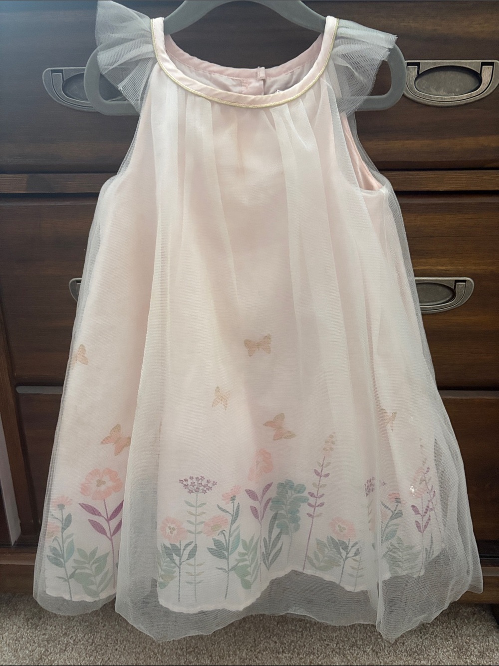 Pink Floral Tulle dress for girls